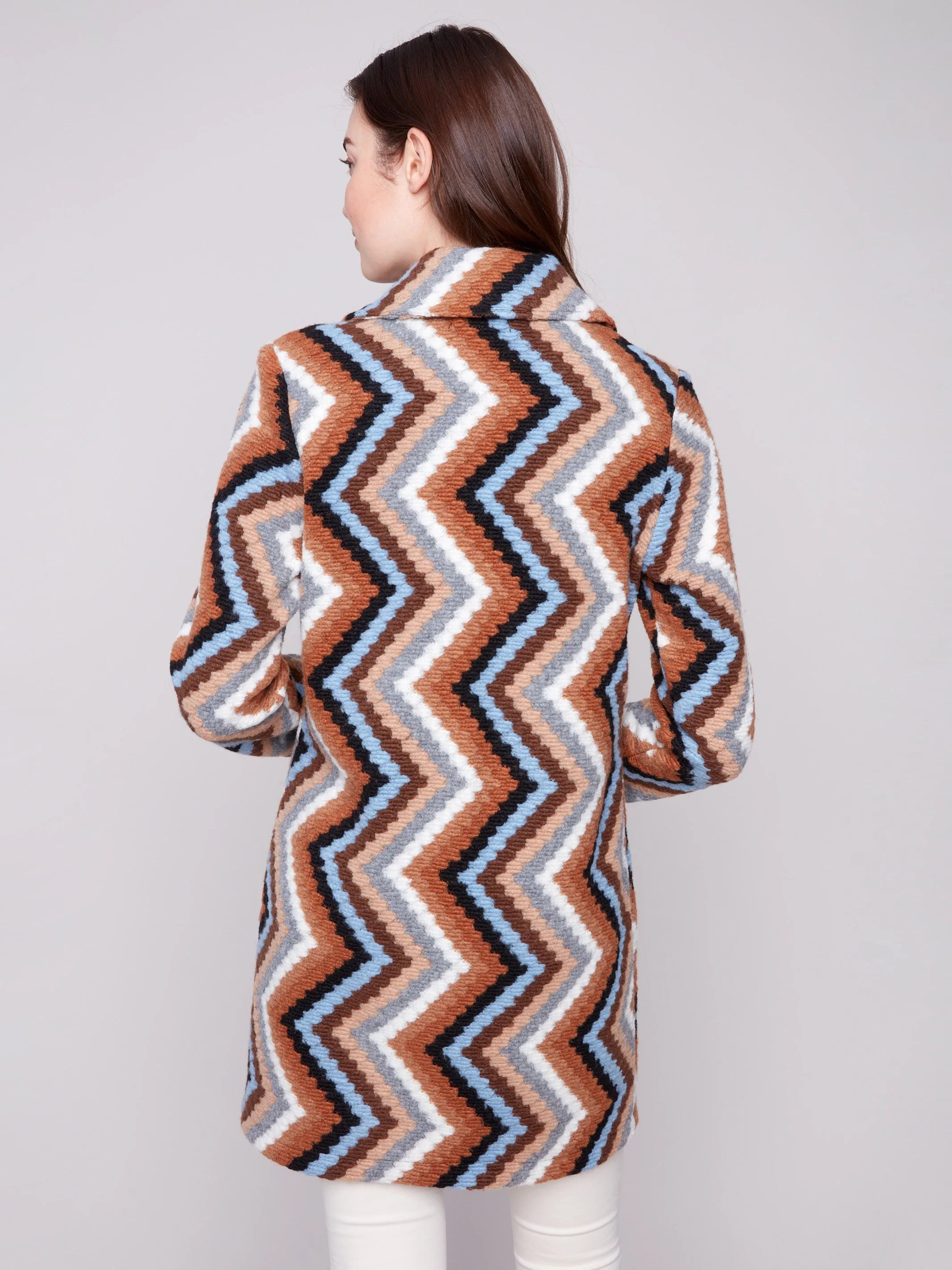 Long Crochet Coat - Sepia